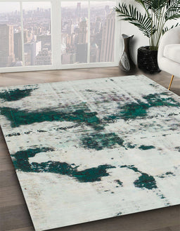 Abstract Gray Modern Rug in Family Room, abs875
