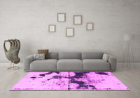 Machine Washable Abstract Pink Modern Rug, wshabs875pnk