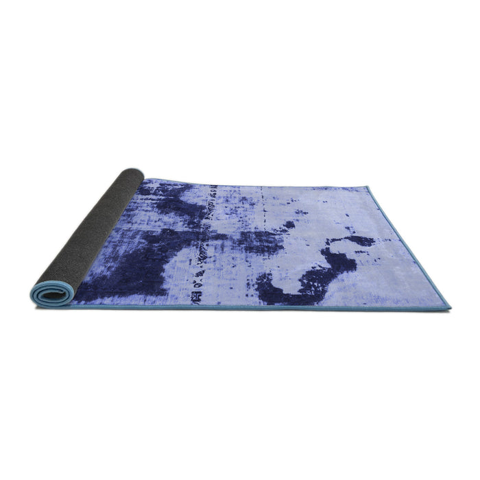Sideview of Abstract Blue Modern Rug, abs875blu