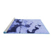 Sideview of Machine Washable Abstract Blue Modern Rug, wshabs875blu