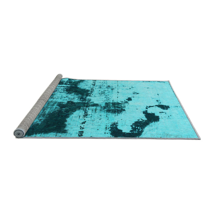 Sideview of Machine Washable Abstract Light Blue Modern Rug, wshabs875lblu