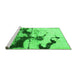 Sideview of Machine Washable Abstract Green Modern Area Rugs, wshabs875grn