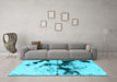 Machine Washable Abstract Light Blue Modern Rug in a Living Room, wshabs875lblu