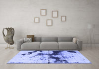 Machine Washable Abstract Blue Modern Rug, wshabs875blu