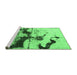 Sideview of Machine Washable Abstract Emerald Green Modern Area Rugs, wshabs875emgrn