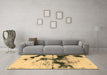 Machine Washable Abstract Brown Modern Rug in a Living Room,, wshabs875brn