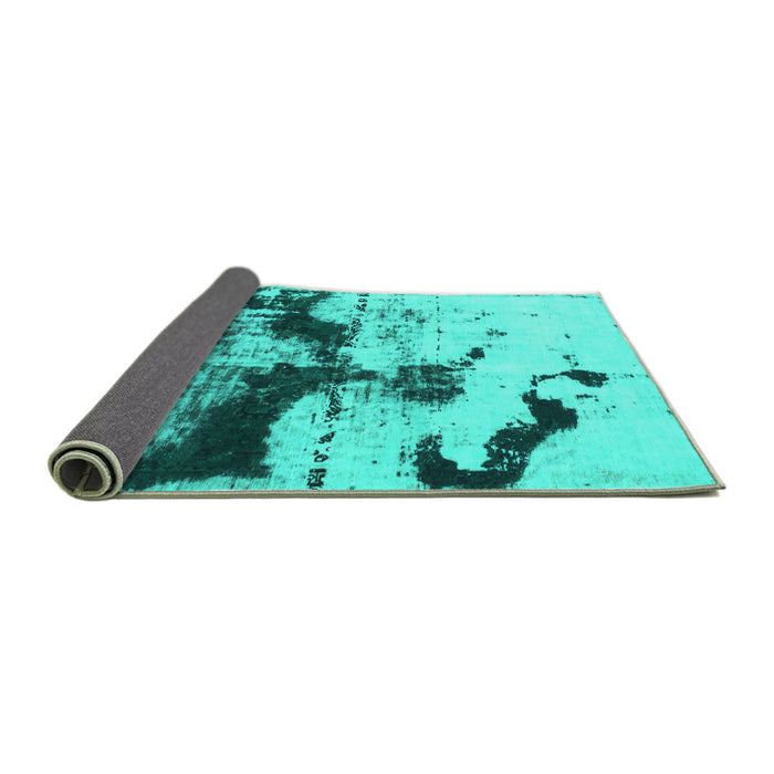 Sideview of Abstract Turquoise Modern Rug, abs875turq