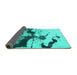 Sideview of Abstract Turquoise Modern Rug, abs875turq