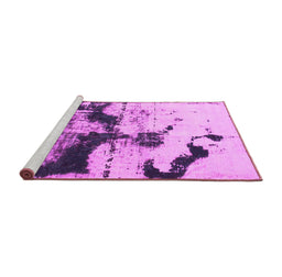 Sideview of Machine Washable Abstract Pink Modern Rug, wshabs875pnk