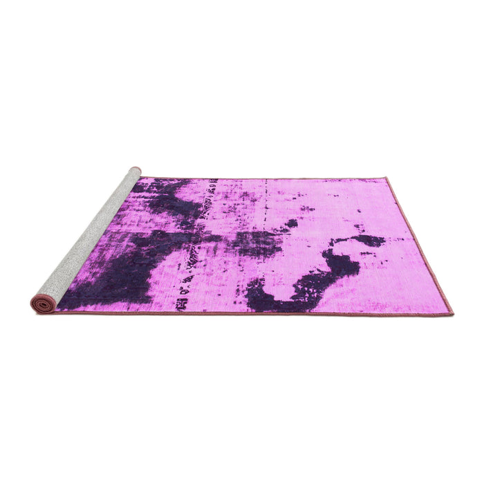 Sideview of Machine Washable Abstract Pink Modern Rug, wshabs875pnk