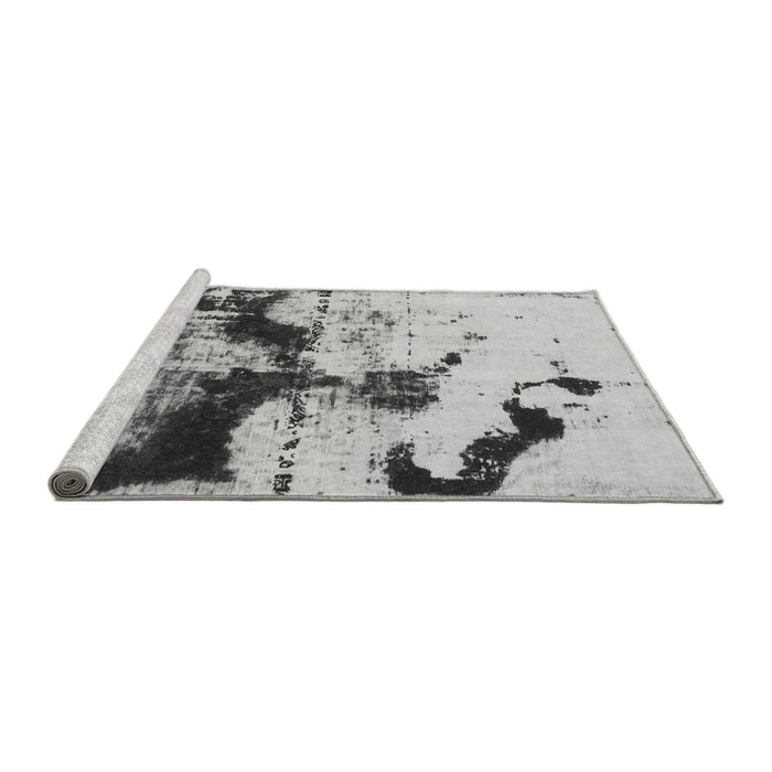 Sideview of Machine Washable Abstract Gray Modern Rug, wshabs875gry