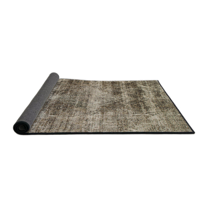 Sideview of Abstract Tan Brown Modern Rug, abs876