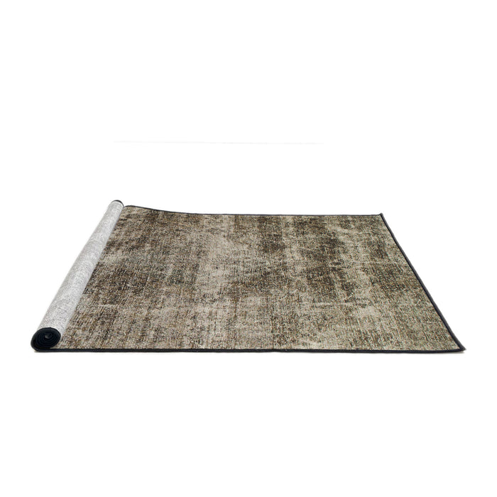 Sideview of Machine Washable Abstract Tan Brown Rug, wshabs876