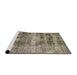 Sideview of Machine Washable Abstract Tan Brown Rug, wshabs876