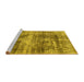 Sideview of Machine Washable Abstract Yellow Modern Rug, wshabs876yw