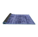 Sideview of Abstract Blue Modern Rug, abs876blu