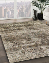 Abstract Tan Brown Modern Rug, abs876