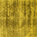 Square Abstract Yellow Modern Rug, abs876yw