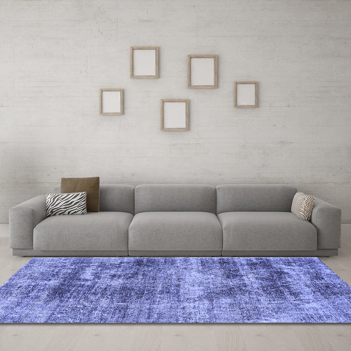 Machine Washable Abstract Blue Modern Rug in a Living Room, wshabs876blu