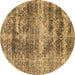 Round Abstract Brown Modern Rug, abs876brn