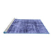 Sideview of Machine Washable Abstract Blue Modern Rug, wshabs876blu