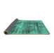 Sideview of Abstract Turquoise Modern Rug, abs876turq