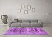 Machine Washable Abstract Purple Modern Area Rugs in a Living Room, wshabs876pur