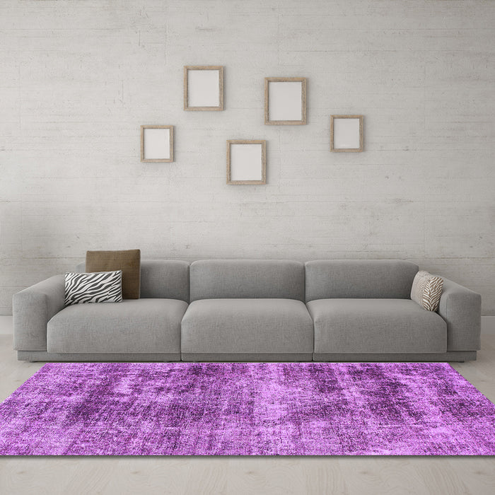 Machine Washable Abstract Purple Modern Area Rugs in a Living Room, wshabs876pur