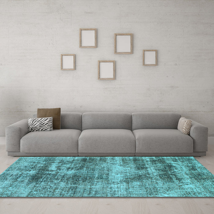 Machine Washable Abstract Light Blue Modern Rug in a Living Room, wshabs876lblu