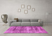 Machine Washable Abstract Pink Modern Rug in a Living Room, wshabs876pnk