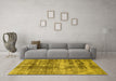 Machine Washable Abstract Yellow Modern Rug in a Living Room, wshabs876yw