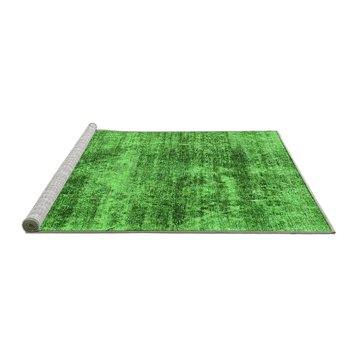 Sideview of Machine Washable Abstract Green Modern Area Rugs, wshabs876grn
