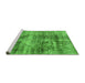 Sideview of Machine Washable Abstract Green Modern Area Rugs, wshabs876grn