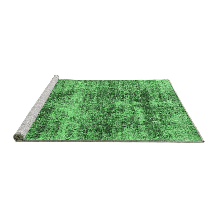 Sideview of Machine Washable Abstract Emerald Green Modern Area Rugs, wshabs876emgrn