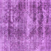 Square Machine Washable Abstract Purple Modern Area Rugs, wshabs876pur