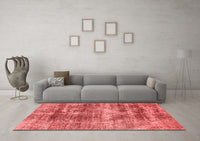 Machine Washable Abstract Red Modern Rug, wshabs876red