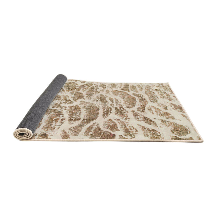 Sideview of Abstract Wheat Beige Modern Rug, abs877