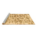 Sideview of Machine Washable Abstract Brown Modern Rug, wshabs877brn