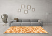 Machine Washable Abstract Orange Modern Area Rugs in a Living Room, wshabs877org