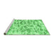 Sideview of Machine Washable Abstract Emerald Green Modern Area Rugs, wshabs877emgrn