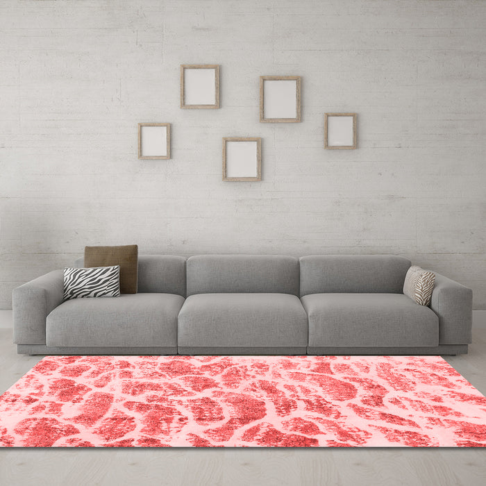 Modern Red Washable Rugs