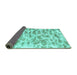 Sideview of Abstract Turquoise Modern Rug, abs877turq