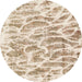 Round Machine Washable Abstract Wheat Beige Rug, wshabs877