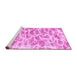 Sideview of Machine Washable Abstract Pink Modern Rug, wshabs877pnk