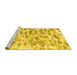 Sideview of Machine Washable Abstract Yellow Modern Rug, wshabs877yw