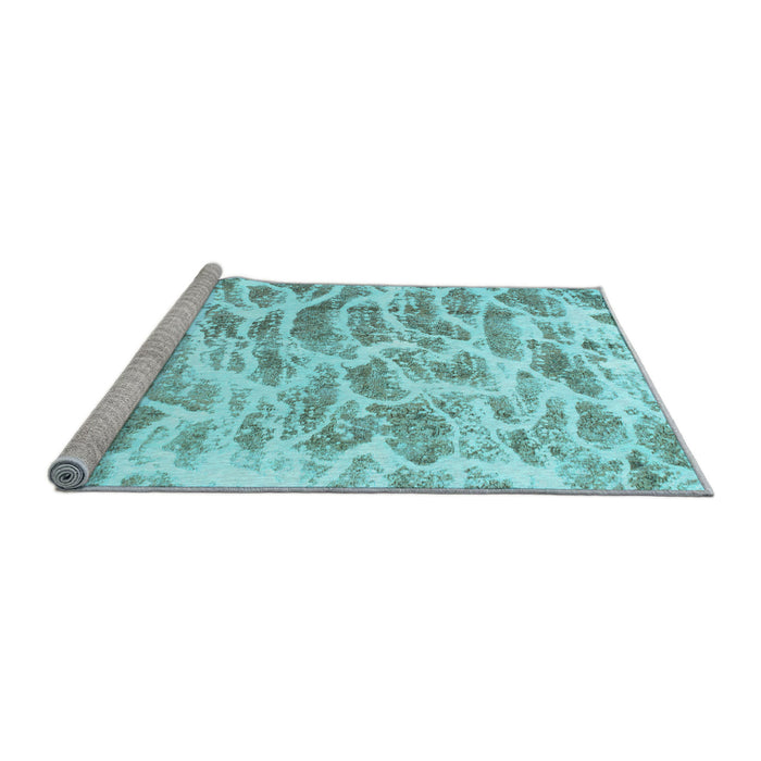 Sideview of Machine Washable Abstract Light Blue Modern Rug, wshabs877lblu