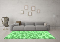 Machine Washable Abstract Emerald Green Modern Rug, wshabs877emgrn