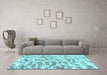 Machine Washable Abstract Light Blue Modern Rug in a Living Room, wshabs877lblu