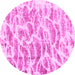 Round Machine Washable Abstract Pink Modern Rug, wshabs877pnk