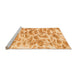 Sideview of Machine Washable Abstract Orange Modern Area Rugs, wshabs877org